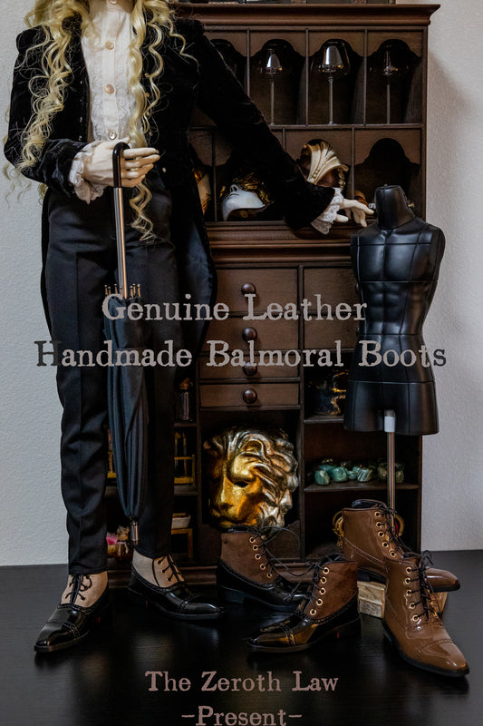 [Free shipping][Pre-ordering]BJD Balmoral Boots-Genuine Leather Handmade for 75doll