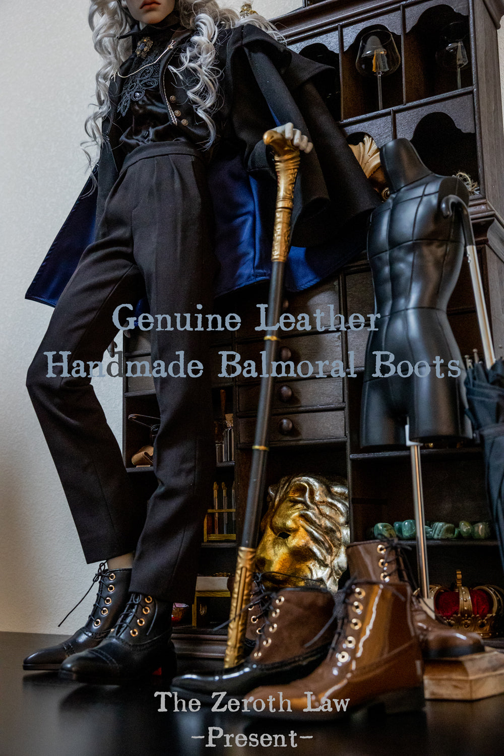 [Free shipping][Pre-ordering]BJD Balmoral Boots-Genuine Leather Handmade for 75doll