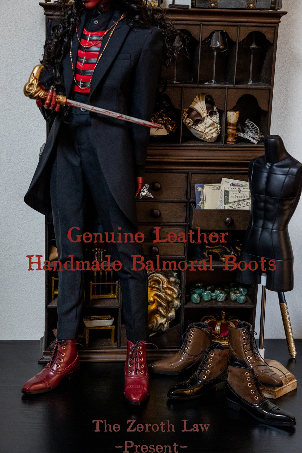 [Free shipping][Pre-ordering]BJD Balmoral Boots-Genuine Leather Handmade for 75doll