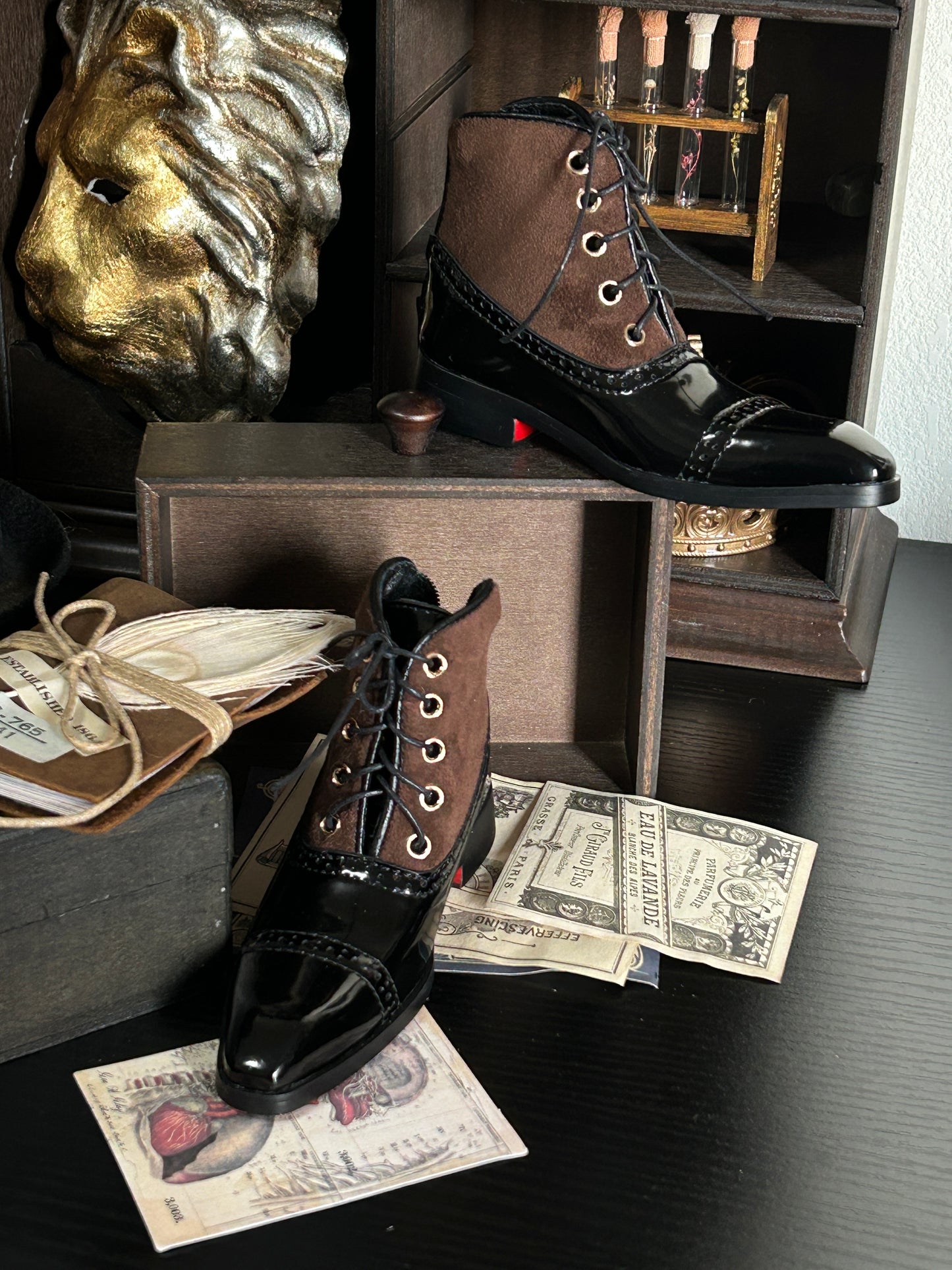 [Free shipping][Pre-ordering]BJD Balmoral Boots-Genuine Leather Handmade for 75doll