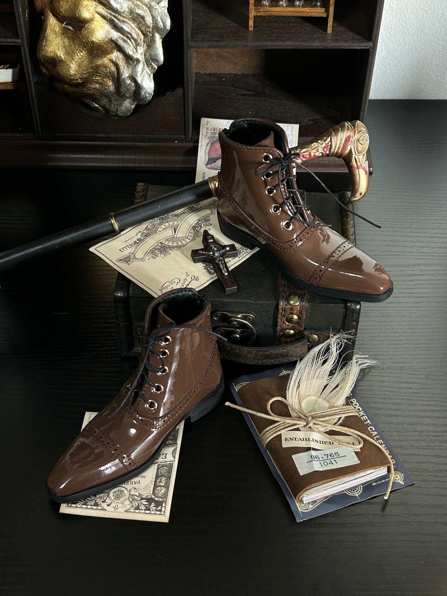 [Free shipping][Pre-ordering]BJD Balmoral Boots-Genuine Leather Handmade for 75doll